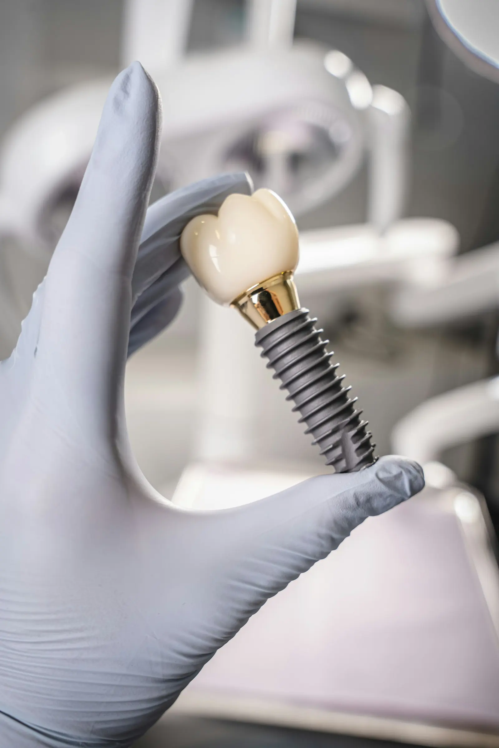 An implant and crown