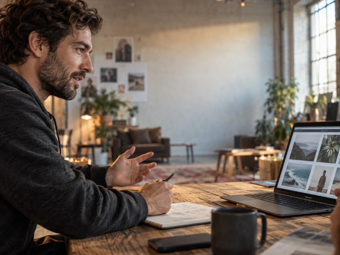 Colleague presenting the Veliora workspace
